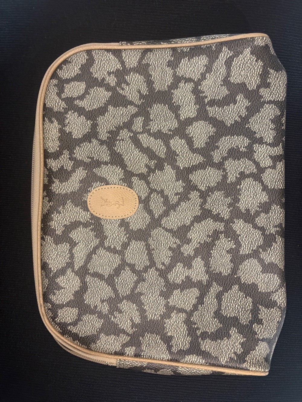 Rare Vintage Yves Saint Laurent (YSL) Animal Print Zip Pouch/Cluch